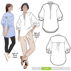 Snitmønster til bluse 'Kent Tunic' str. 32-44