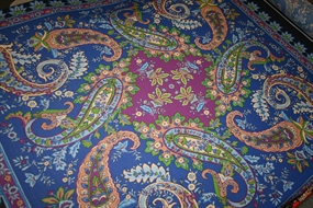 Paisley mønstret tørklæde stof i uld og silke