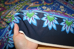 Paisley mønstret tørklæde stof i uld og silke