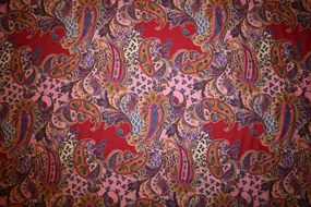 Uld -og silkeblanding stof med paisley print