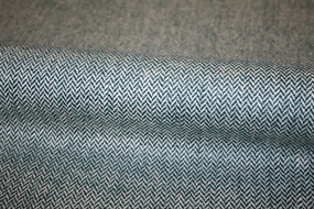 Petrol/sand sildebensvævet uld stof fra Italien