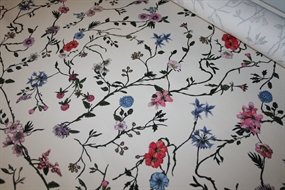 Blomstret bomuldsstretch