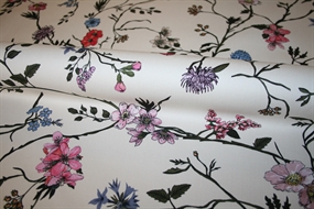 Blomstret bomuldsstretch