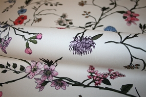 Blomstret bomuldsstretch