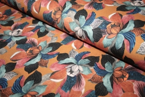 Viscose jersey med magnolia