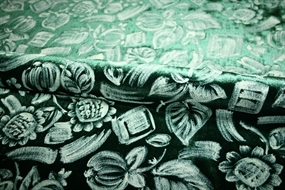 Mørkegrøn velour med tryk