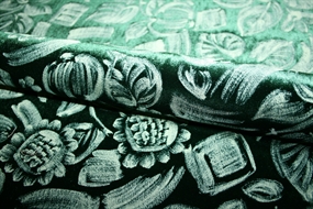 Mørkegrøn velour med tryk