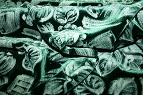 Mørkegrøn velour med tryk