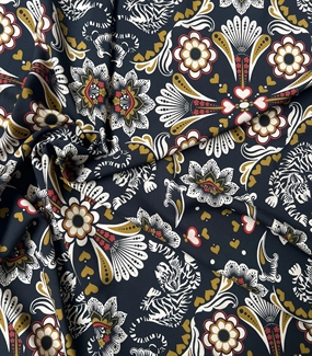 Vævet viskose stof med orientalske tigre