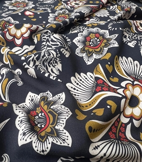 Vævet viskose stof med orientalske tigre