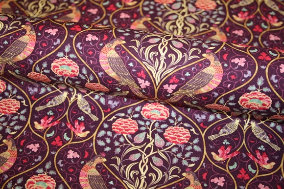 William Morris stof bomuld \'Seasons by May - Mulberry\'