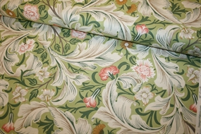 William Morris bomulds stof \'Leicester Olive\'
