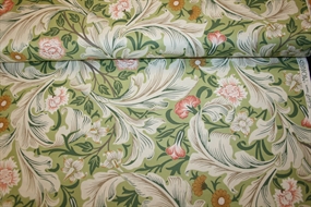 William Morris bomulds stof \'Leicester Olive\'