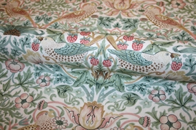 William Morris bomuld \'Strawberry Thief Olive\'