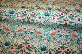 William Morris bomulds stof 'Strawberry Thief Mineral'