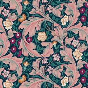 William Morris bomulds stof 'Leicester Teal'