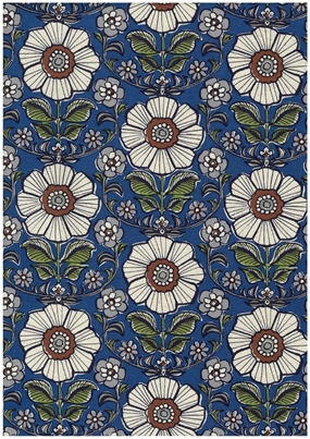 Kokka bomuldstof med afrikansk inspireret blomsterprint